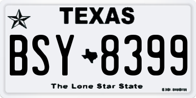 TX license plate BSY8399