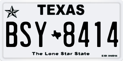 TX license plate BSY8414
