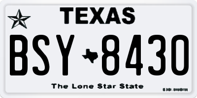 TX license plate BSY8430