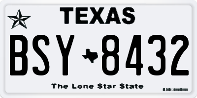 TX license plate BSY8432