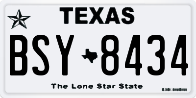 TX license plate BSY8434