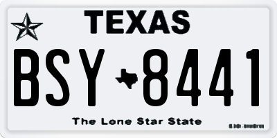 TX license plate BSY8441