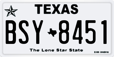 TX license plate BSY8451