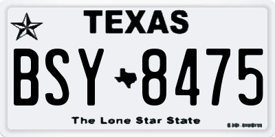 TX license plate BSY8475
