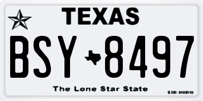 TX license plate BSY8497