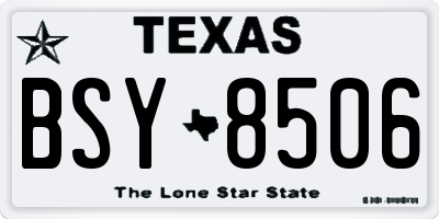 TX license plate BSY8506