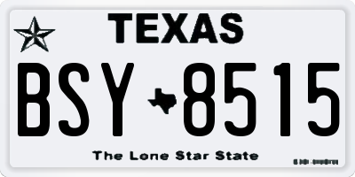 TX license plate BSY8515