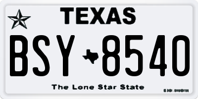 TX license plate BSY8540