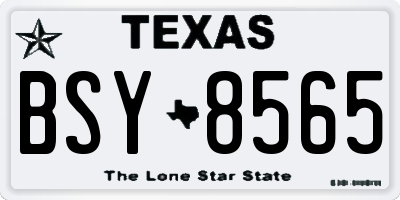 TX license plate BSY8565