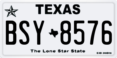 TX license plate BSY8576