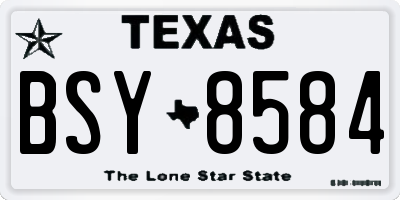TX license plate BSY8584