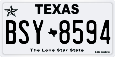 TX license plate BSY8594