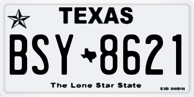 TX license plate BSY8621