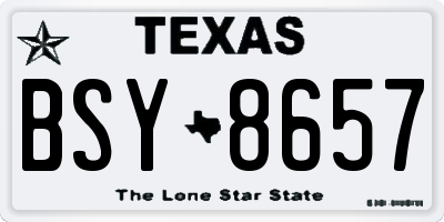 TX license plate BSY8657