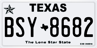 TX license plate BSY8682