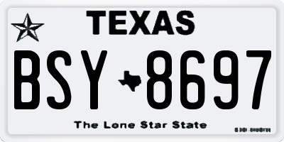 TX license plate BSY8697