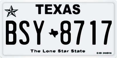 TX license plate BSY8717