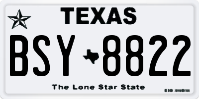 TX license plate BSY8822