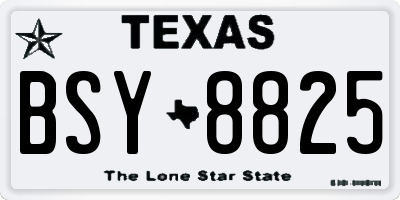 TX license plate BSY8825