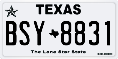 TX license plate BSY8831