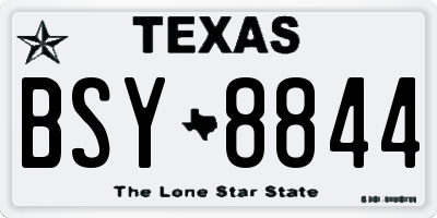 TX license plate BSY8844
