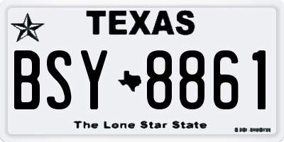 TX license plate BSY8861