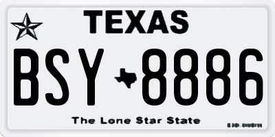 TX license plate BSY8886