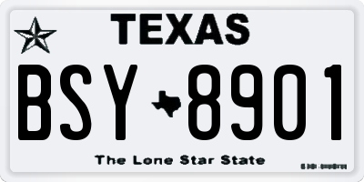 TX license plate BSY8901