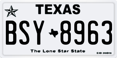 TX license plate BSY8963