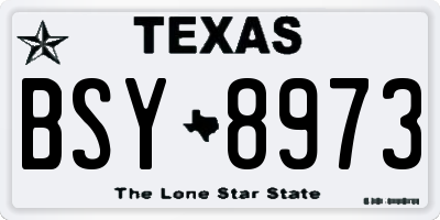 TX license plate BSY8973