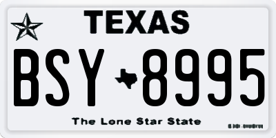 TX license plate BSY8995