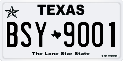 TX license plate BSY9001