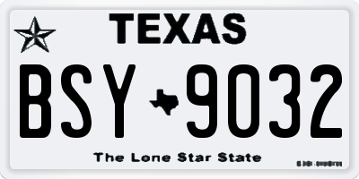TX license plate BSY9032