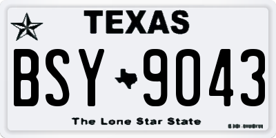 TX license plate BSY9043