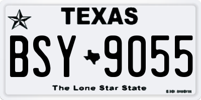 TX license plate BSY9055
