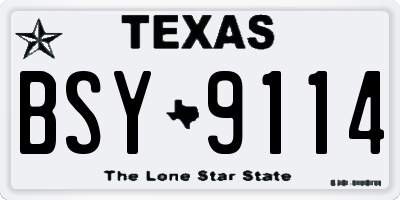 TX license plate BSY9114