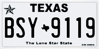 TX license plate BSY9119
