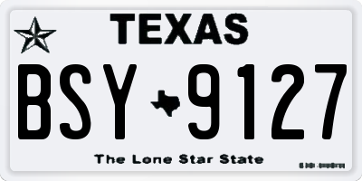 TX license plate BSY9127