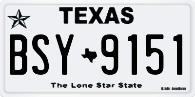 TX license plate BSY9151
