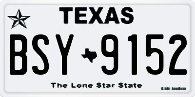 TX license plate BSY9152
