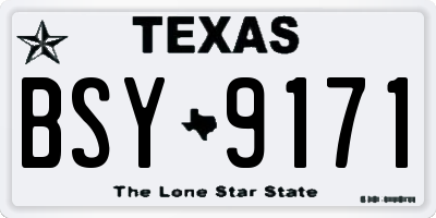 TX license plate BSY9171