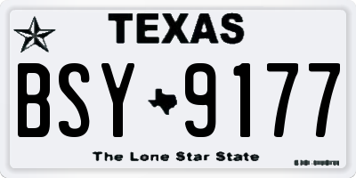 TX license plate BSY9177