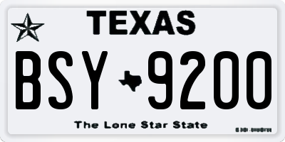 TX license plate BSY9200