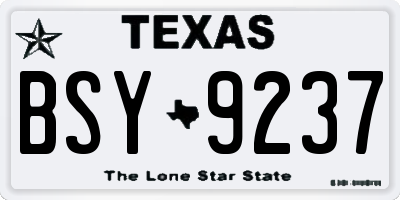 TX license plate BSY9237