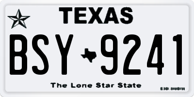 TX license plate BSY9241