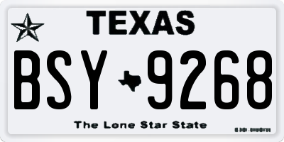 TX license plate BSY9268
