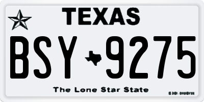 TX license plate BSY9275