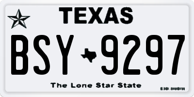 TX license plate BSY9297