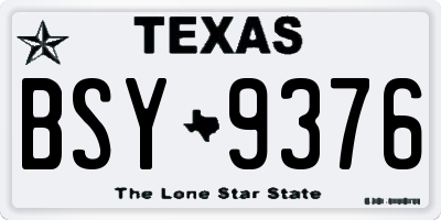 TX license plate BSY9376