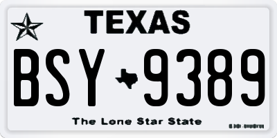 TX license plate BSY9389